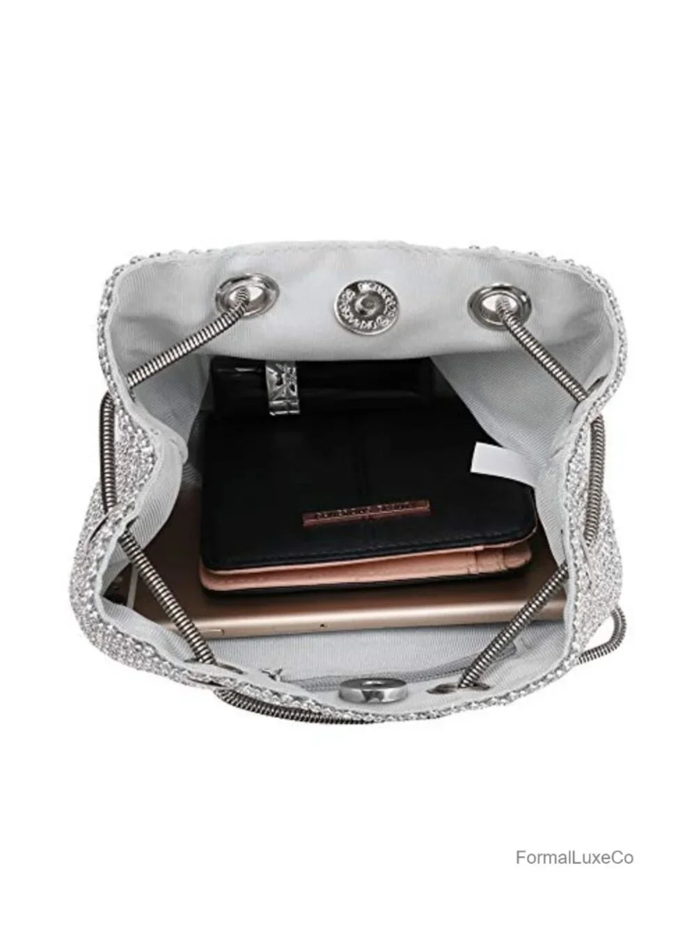 Full Rhinestones Bucket Bag Shining Shoulder Bag for Party Wedding